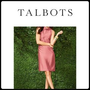 TALBOTS Cowl Neck Silk Sheath Dress Turquoise || 6